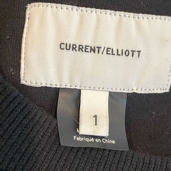 Current/Elliott Black The Silt Stripe Tee Crew Neck Cotton Shift Mini Dress - Picture 6 of 8